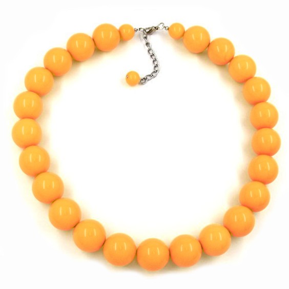 necklace beads 20mm yellow-shiny 50cm