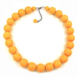 necklace beads 20mm yellow-shiny 50cm