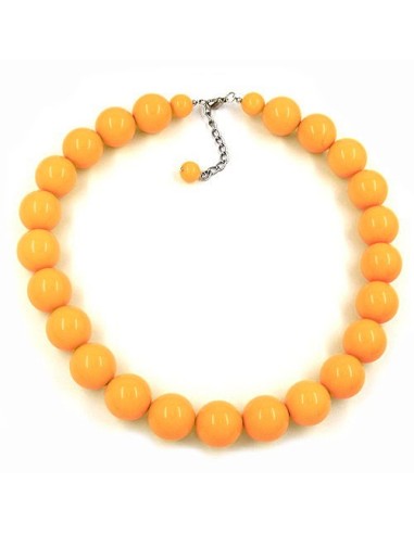 necklace beads 20mm yellow-shiny 50cm
