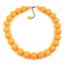 necklace beads 20mm yellow-shiny 50cm