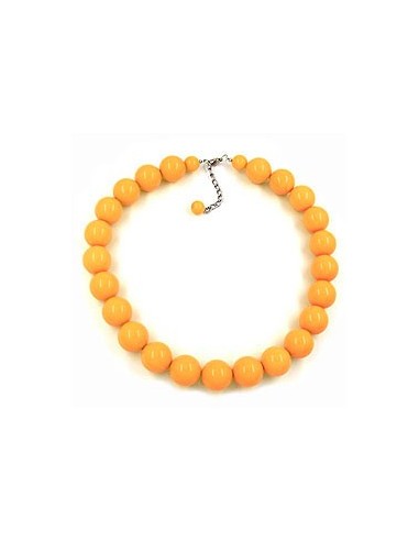 necklace beads 20mm yellow-shiny 50cm