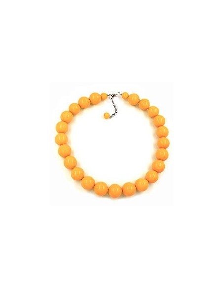 necklace beads 20mm yellow-shiny 50cm