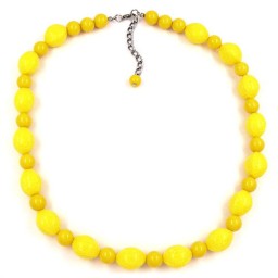 necklace beads with gravur yellow 50cm