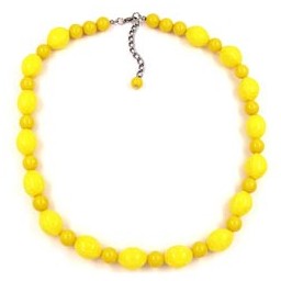 necklace beads with gravur yellow 50cm