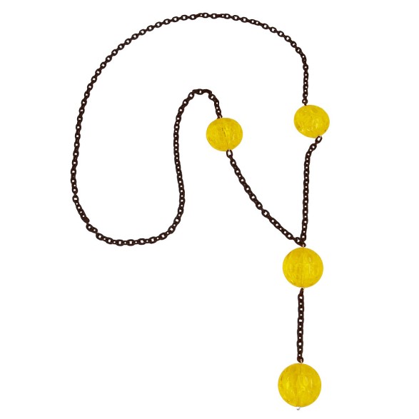 necklace eye-catching beads yellow 90cm