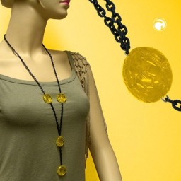 necklace eye-catching beads yellow 90cm