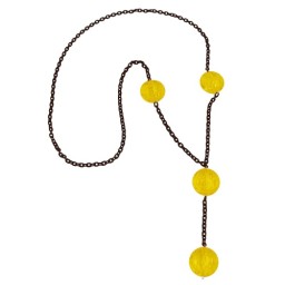 necklace eye-catching beads yellow 90cm