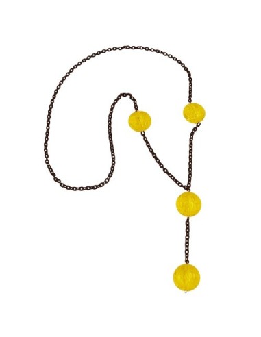 necklace eye-catching beads yellow 90cm