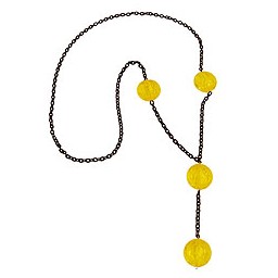 necklace eye-catching beads yellow 90cm