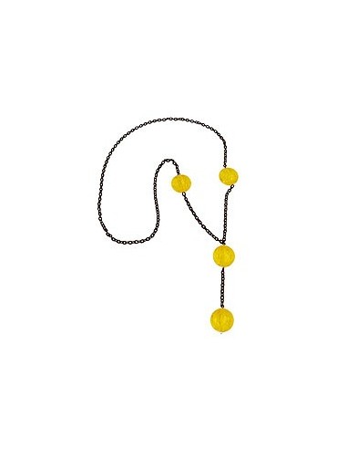 necklace eye-catching beads yellow 90cm