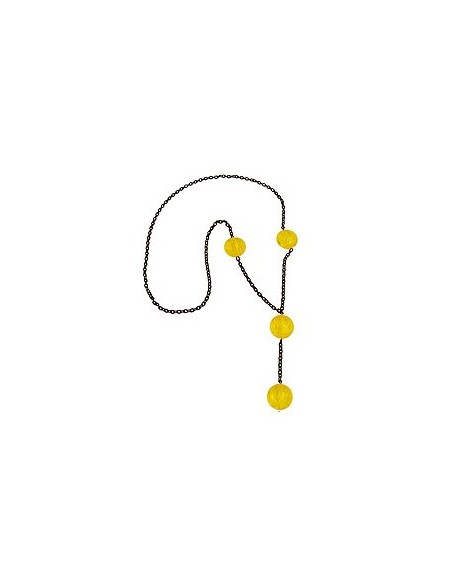 necklace eye-catching beads yellow 90cm