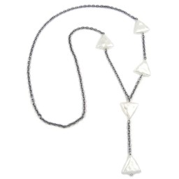 necklace triangle white anchor chain 90cm