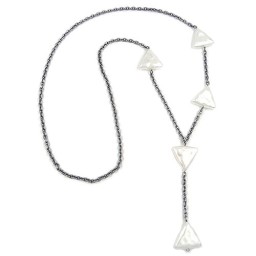 necklace triangle white anchor chain 90cm