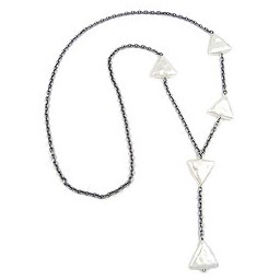 necklace triangle white anchor chain 90cm