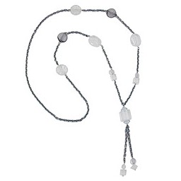 necklace beads & cubes transparent 95cm