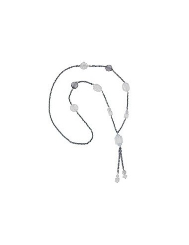 necklace beads & cubes transparent 95cm