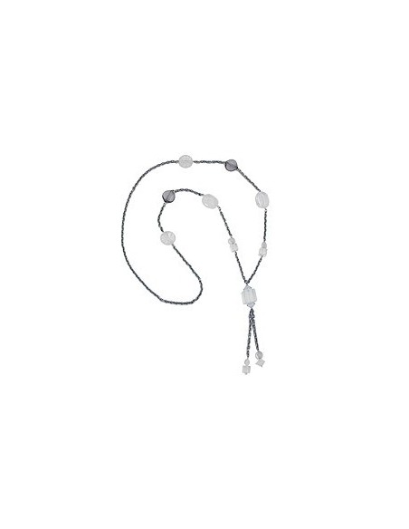necklace beads & cubes transparent 95cm