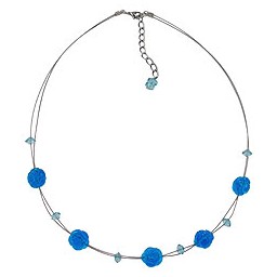 necklace beads aqua-blue transparent