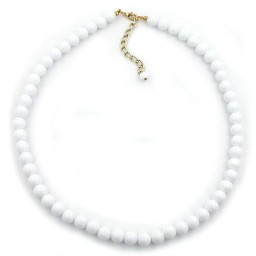 necklace beads 6mm white shiny