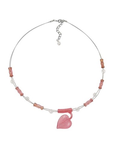 necklace leaf pendant pink