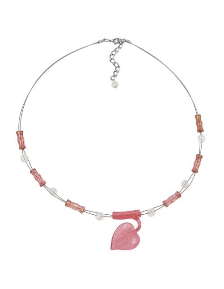 necklace leaf pendant pink