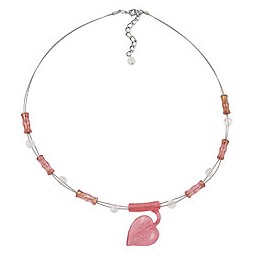 necklace leaf pendant pink