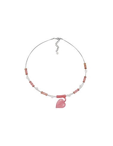 necklace leaf pendant pink