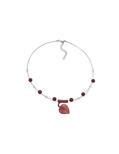 necklace leaf at tube pink