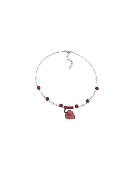 necklace leaf at tube pink