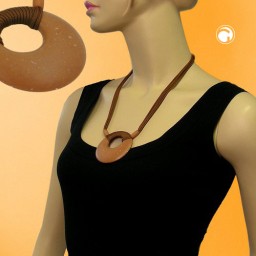 necklace amulet caramel/ brown