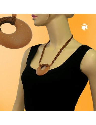 necklace amulet caramel/ brown