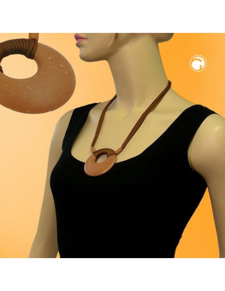 necklace amulet caramel/ brown