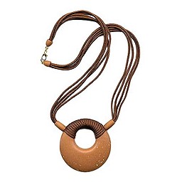 necklace amulet caramel/ brown