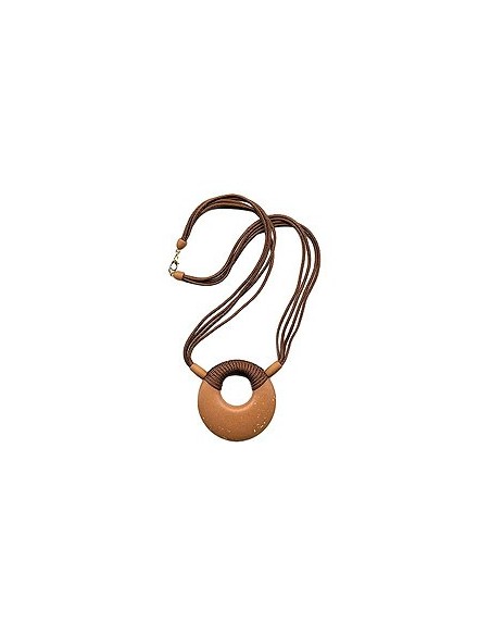 necklace amulet caramel/ brown