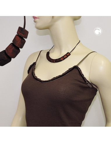 necklace slanted beads brown marbled