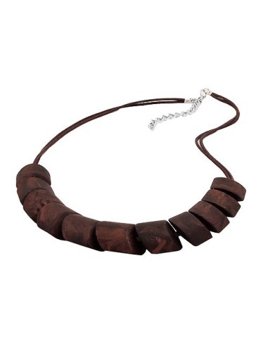 necklace slanted beads brown marbled