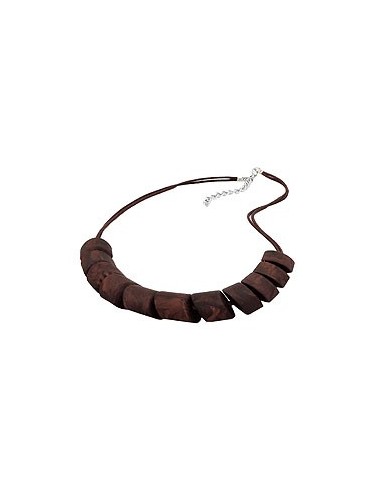 necklace slanted beads brown marbled
