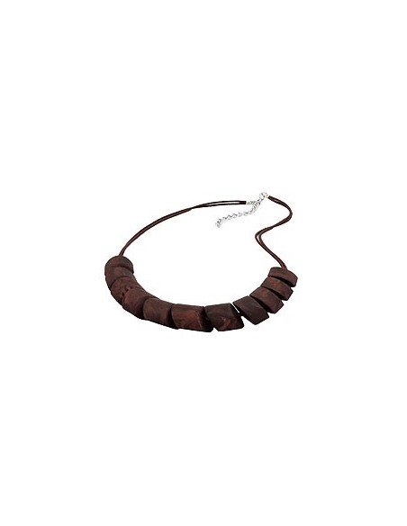 necklace slanted beads brown marbled