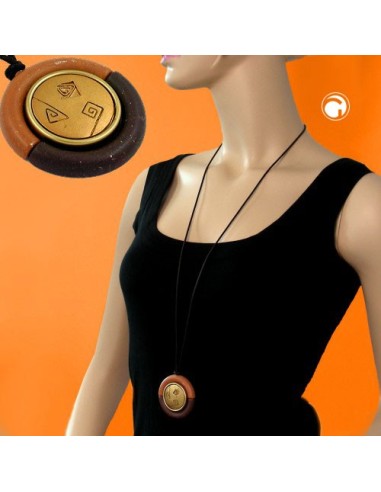 necklace pendant brown/ gold