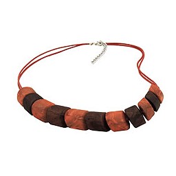 necklace slanted beads mixed brown