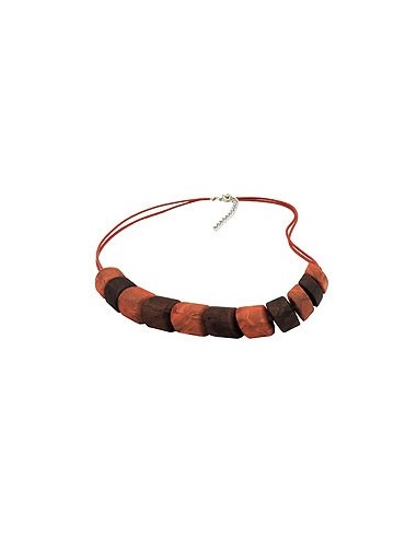 necklace slanted beads mixed brown