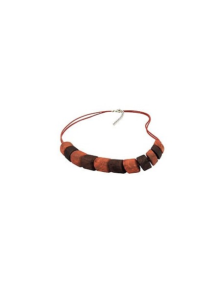necklace slanted beads mixed brown