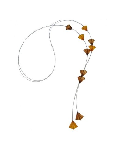 necklace triangle beads brown transparent