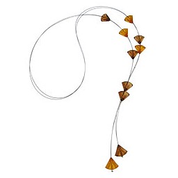 necklace triangle beads brown transparent