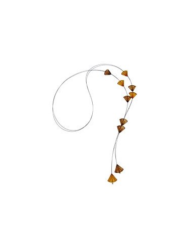 necklace triangle beads brown transparent