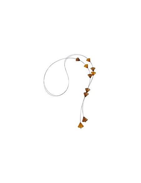 necklace triangle beads brown transparent