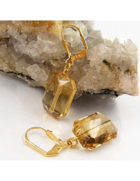 leverback earrings grinded rectangle topas