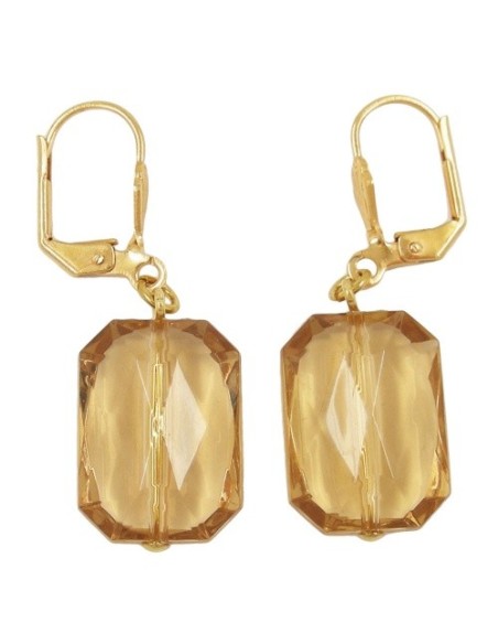leverback earrings grinded rectangle topas