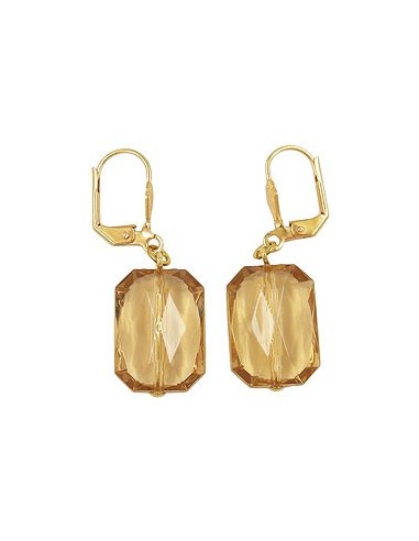 leverback earrings grinded rectangle topas