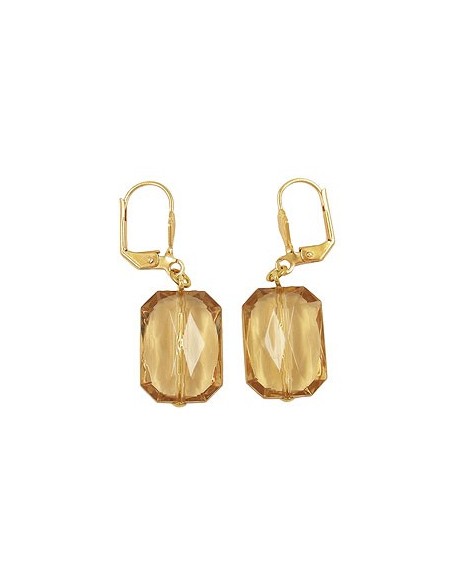 leverback earrings grinded rectangle topas